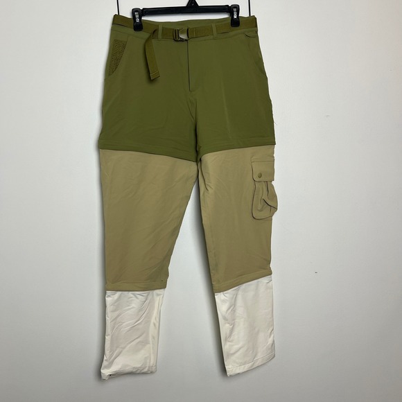 Outdoor Voices Women's Convertible Zip Off Cargo Pants Olive Green Khaki Size L